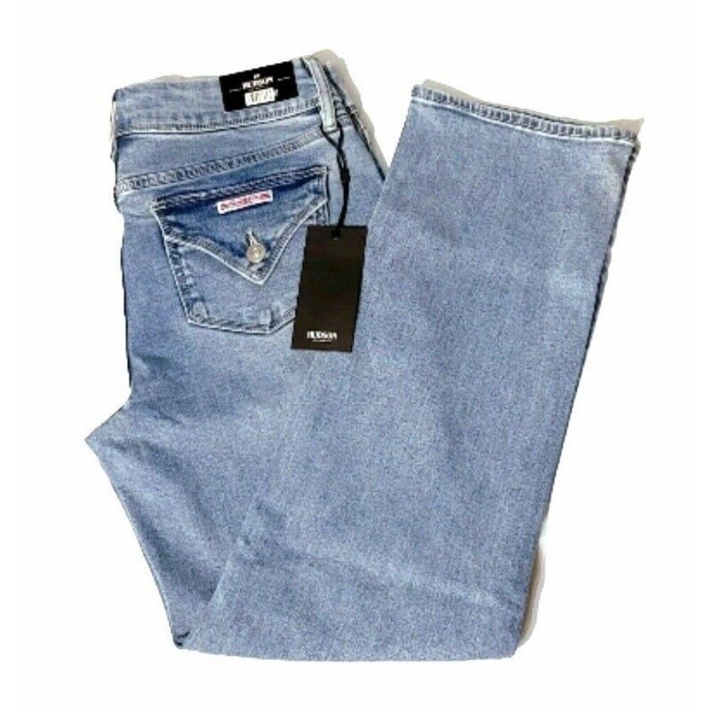 HUDSON Straight Stretch Denim Jeans 16/36 Flap Back Pocket Slim Fit Mid-Rise NWT - Picture 5 of 11